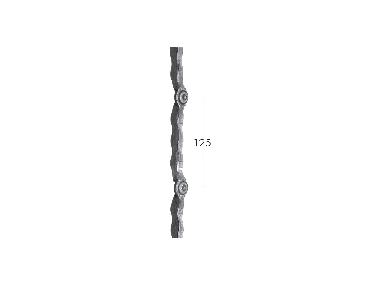 Stalowy pręt do krat 14x14mm