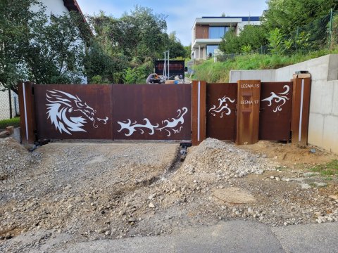 Brama stal CORTEN przesuwna...