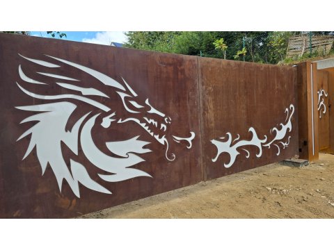 Brama stal CORTEN przesuwna...