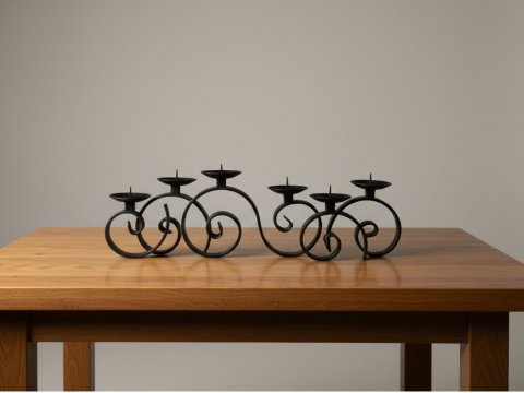 Świecznik kuty masywny